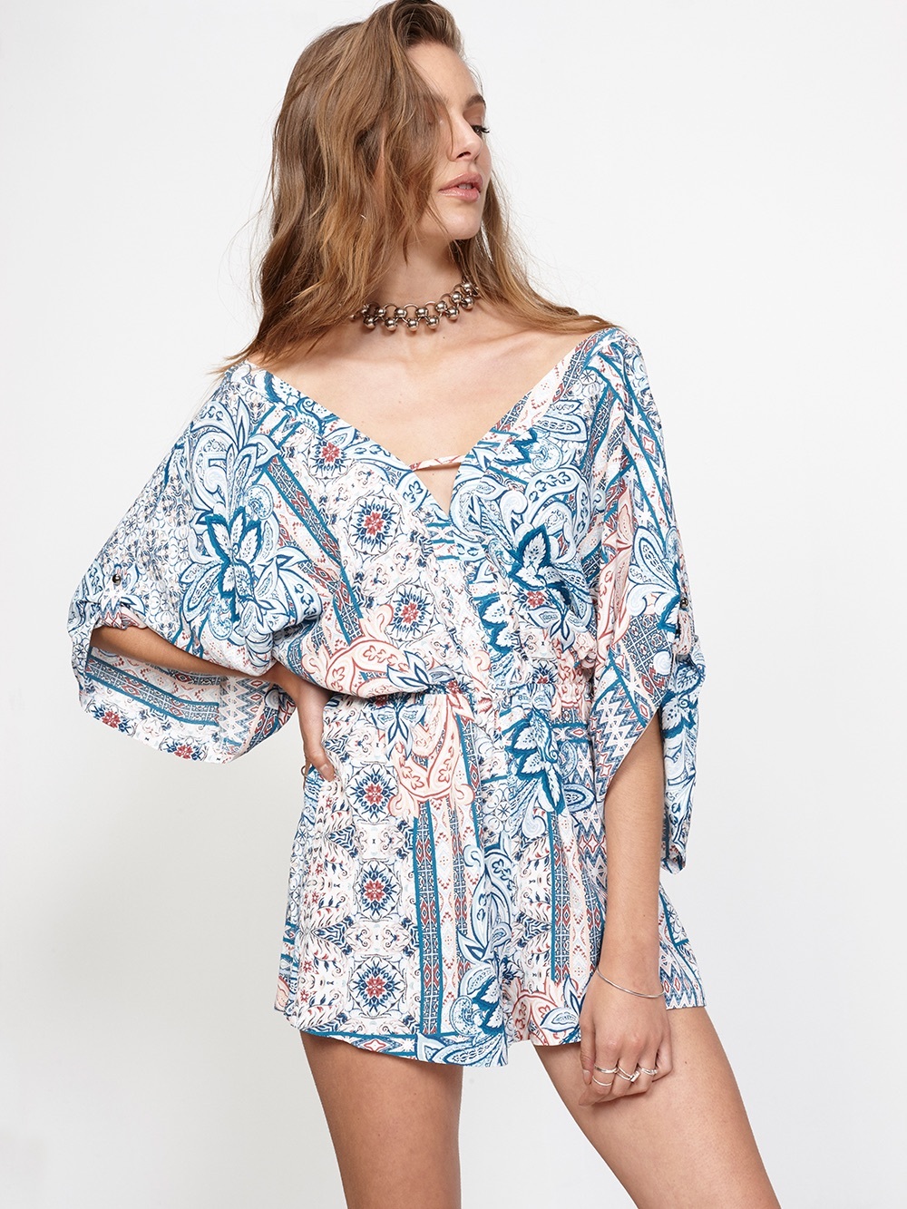 MINKPINK Revolve Women’s Floral Romper Boho, size XS